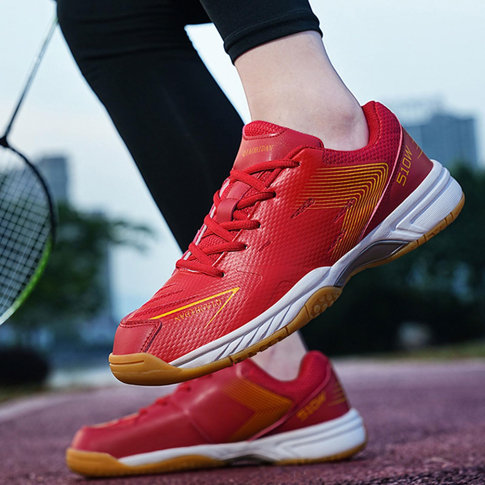 Zapatillas de bádminton Hombre Exteriores,Zapatillas de bádminton para Interiores,Antideslizante,Transpirable,para Tenis,Tenis de Mesa,Baloncesto,Squash y Entrenamiento físico