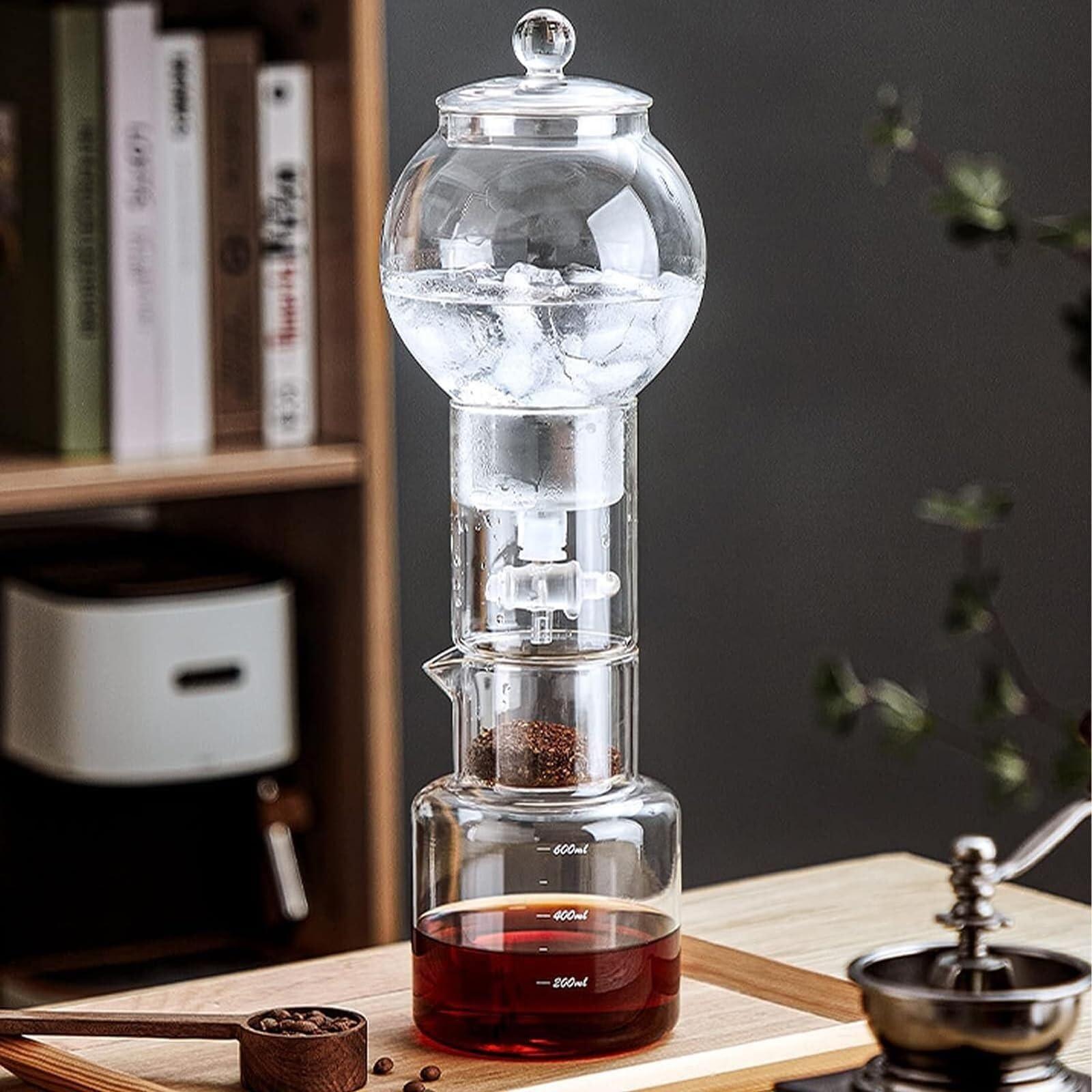 Cafetera Cold Brew, 600 ml, gotero de vidrio desmontable con válvula de goteo ajustable para el hogar y la oficina