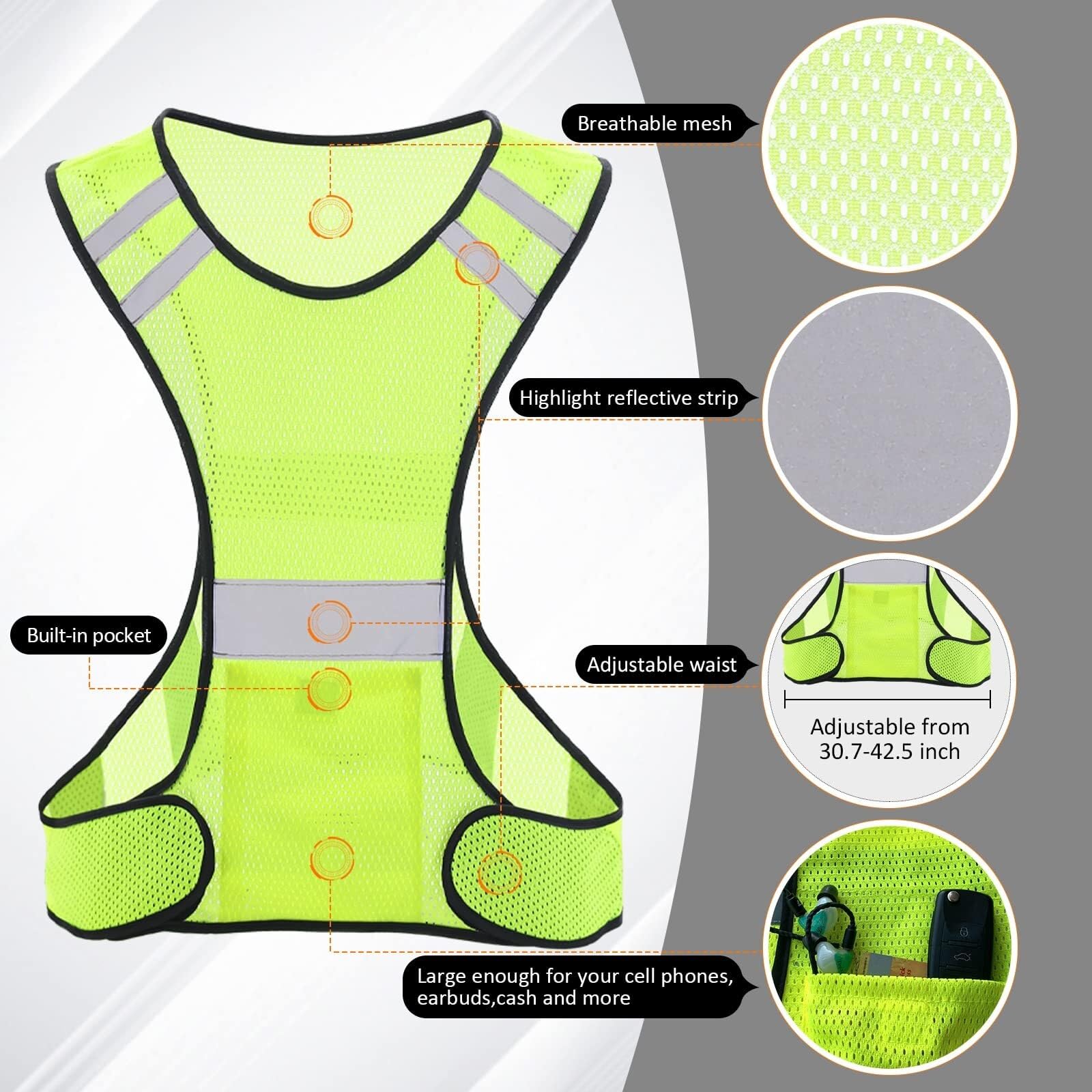 Chaleco De Seguridad Los Chalecos Reflectantes For Correr For Hombres Y Mujeres Son Adecuados For Viajes Nocturnos Reflectantes Chaleco De Trabajo