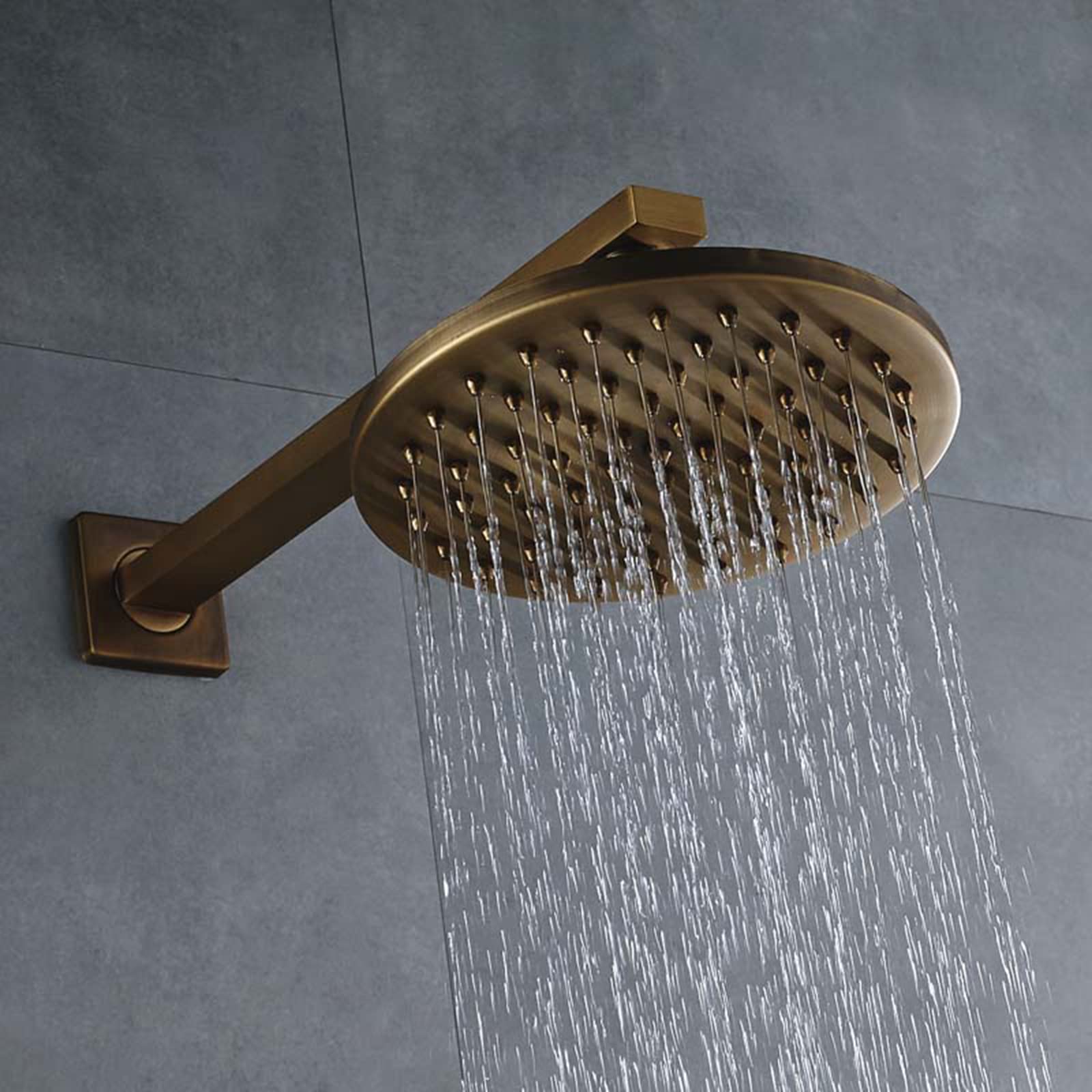Shower Head Soffione Doccia a Pioggia da 8 Pollici Soffione Doccia a Pioggia in Ottone con Braccio Doccia Soffione Doccia Fisso Grande ad Alta Pressione - Copertura Totale del Corpo a Cascata Ugelli