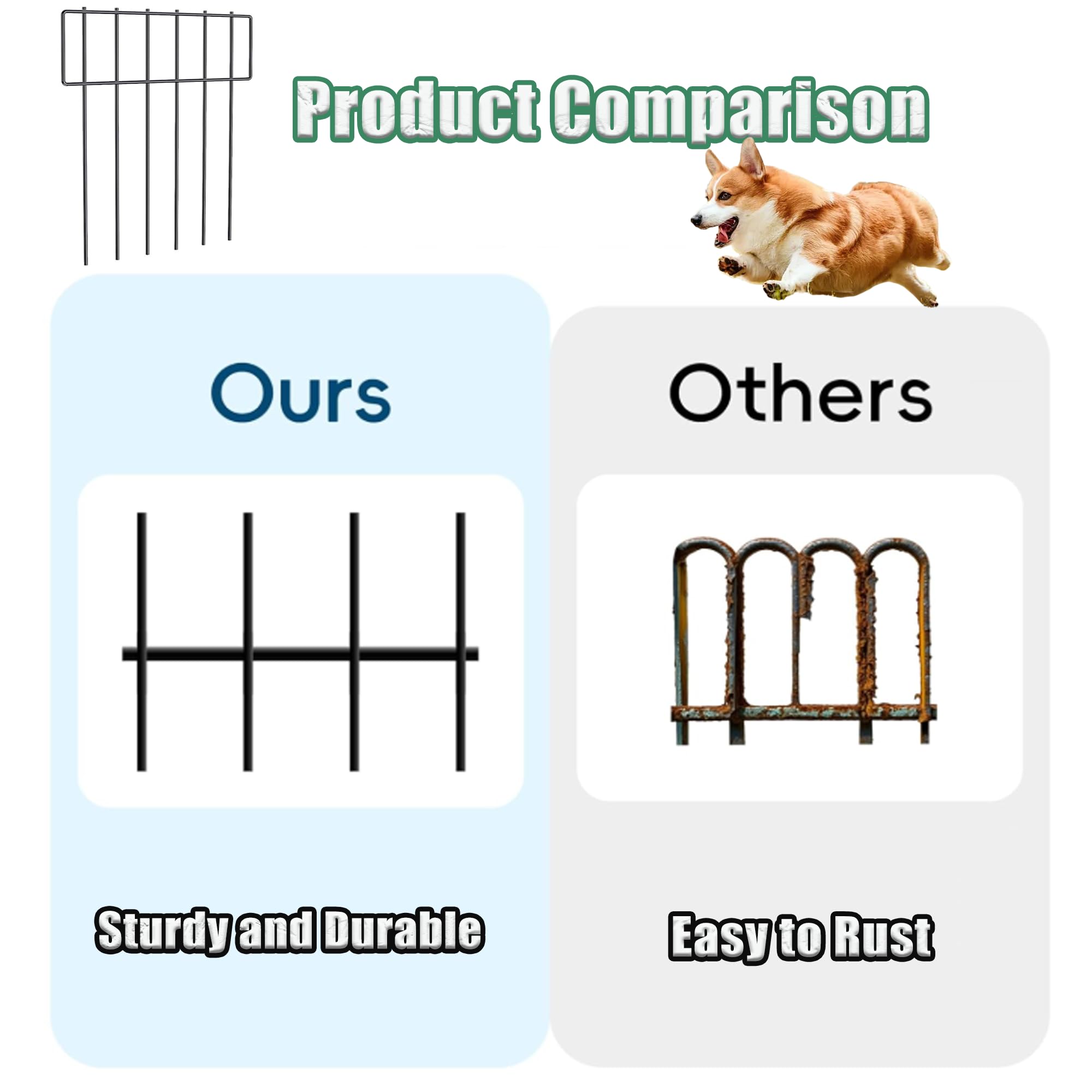 10pcs Giardino all'aperto Recinzione Anti-animale, Prevenire Danni Agli Animali, Patio Border Animal Fencing per Dog Rabbit Yard Patio Outdoor Decor