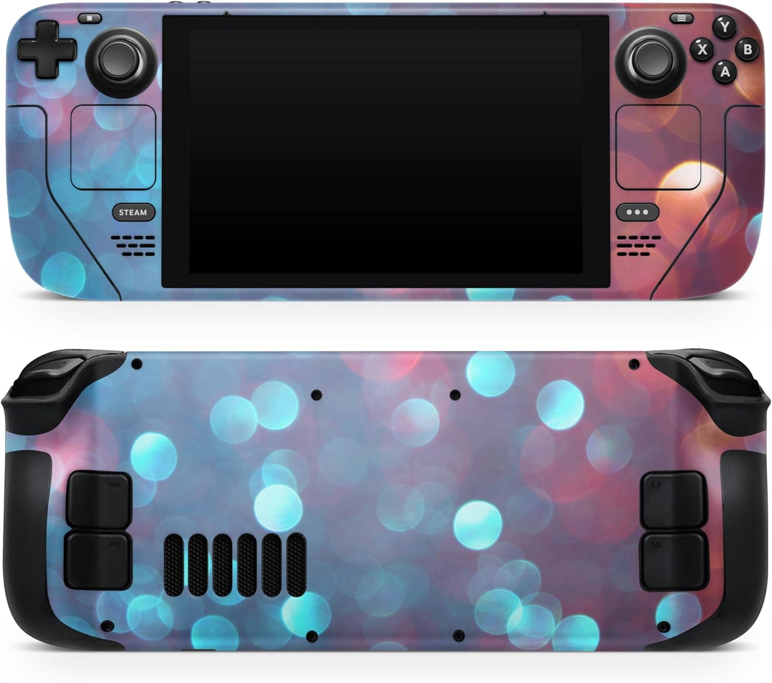 Compatible with Steam Deck - Skin Decal Protective Scratch-Resistant Removable Vinyl Wrap Cover - Unfocused Blue and Red Orbs
