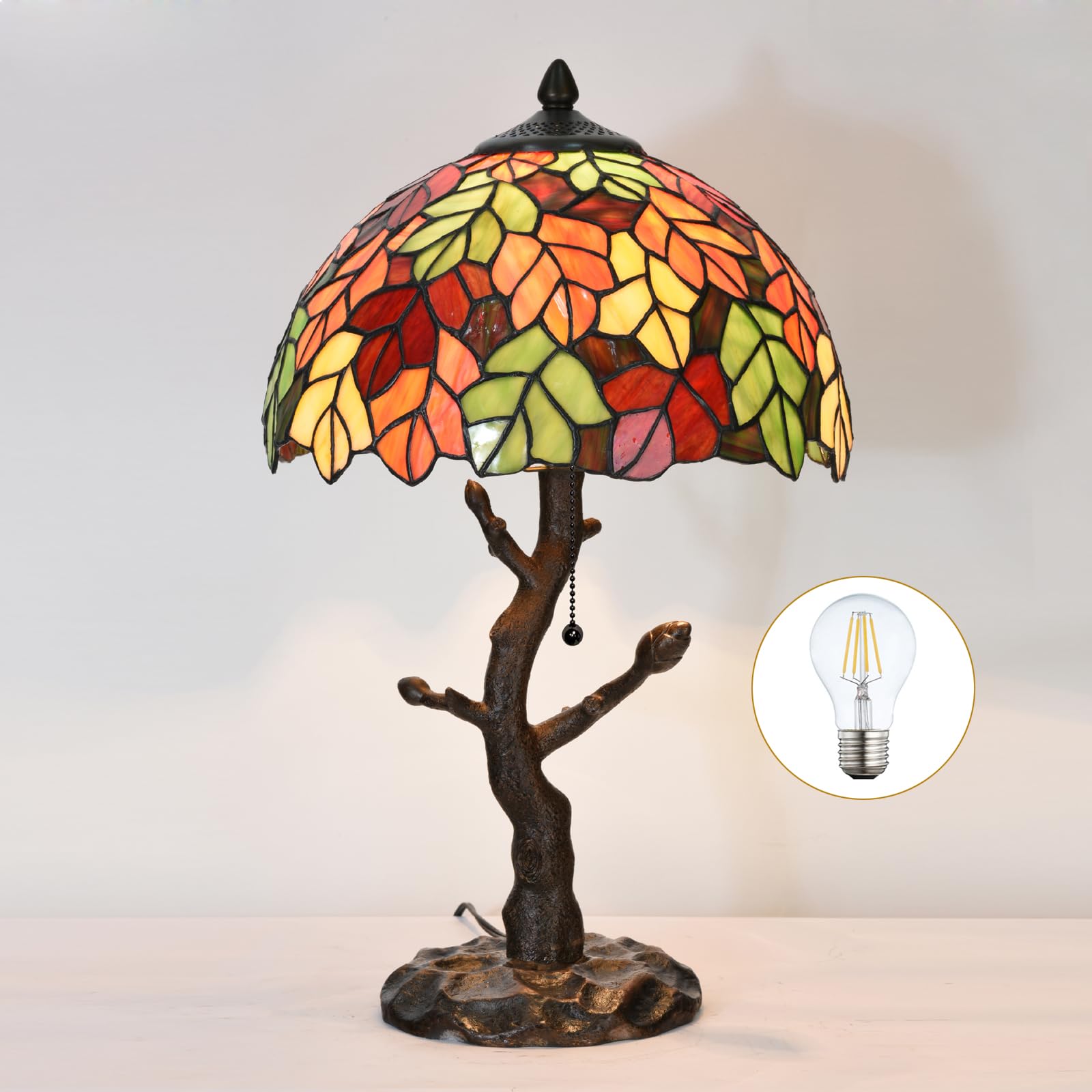 HomeBeauty Maple Leaves Tiffany Table Lamp