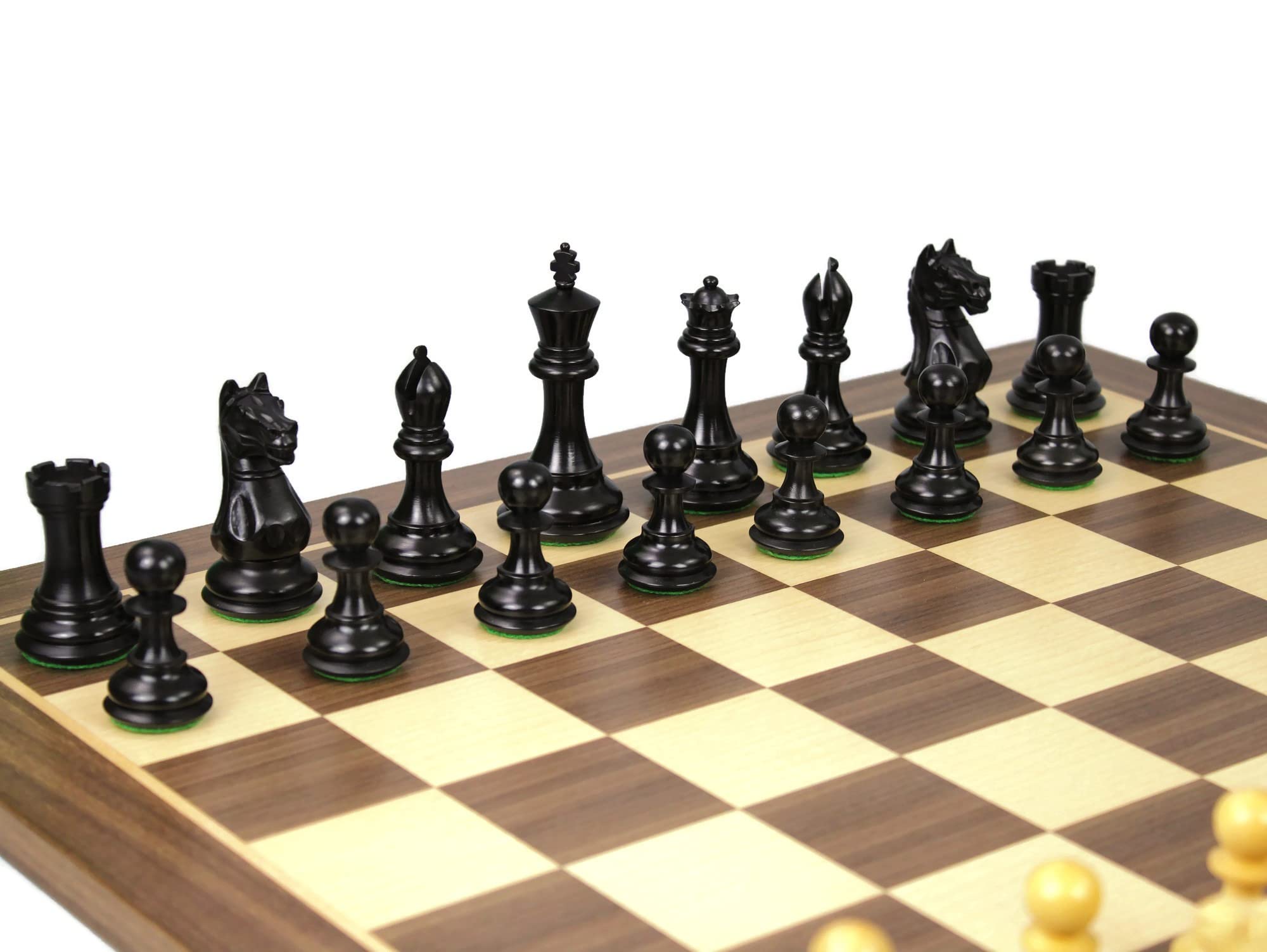 Set di scacchi in legno con tavola in noce da 20 pollici ponderata Ebanizzata Staunton Feroce Cavaliere Pezzi 9,75 pollici