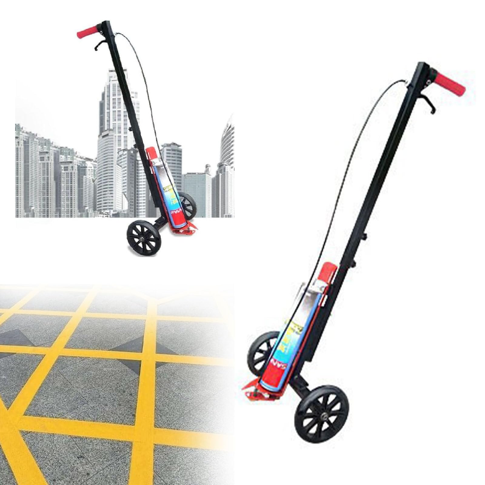 GTHTUHFD Professional Two-Wheel Line Marking Machine For Road Surface, Sturdy Construction And Easy Operation For Schools And Sports Surfaces