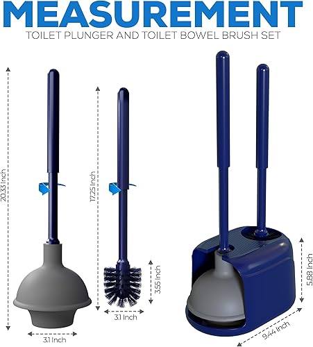 Miniatura 2 de Utopia Home Paquete de 1 émbolo de inodoro, juego de escobilla y émbolo de inodoro resistente para baño, émbolo y cepillo de inodoro con soporte
