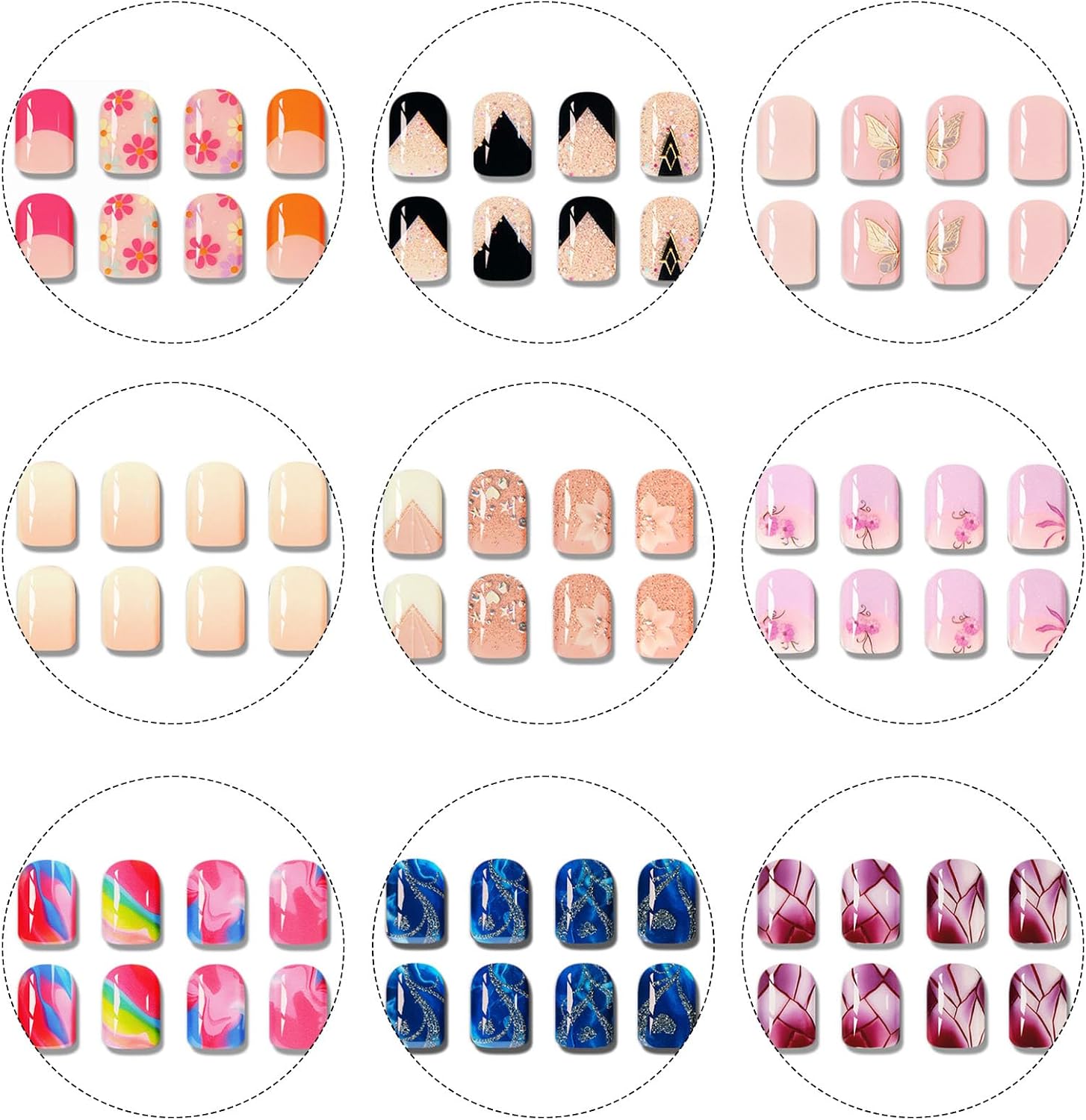 Semi Cured Gel Nail Strips,Red Marble Glass Nails Stickers with High Gloss and Glitter Design for Women,60S UV Light Curing Manicure,Long Lasting, Arts at Home