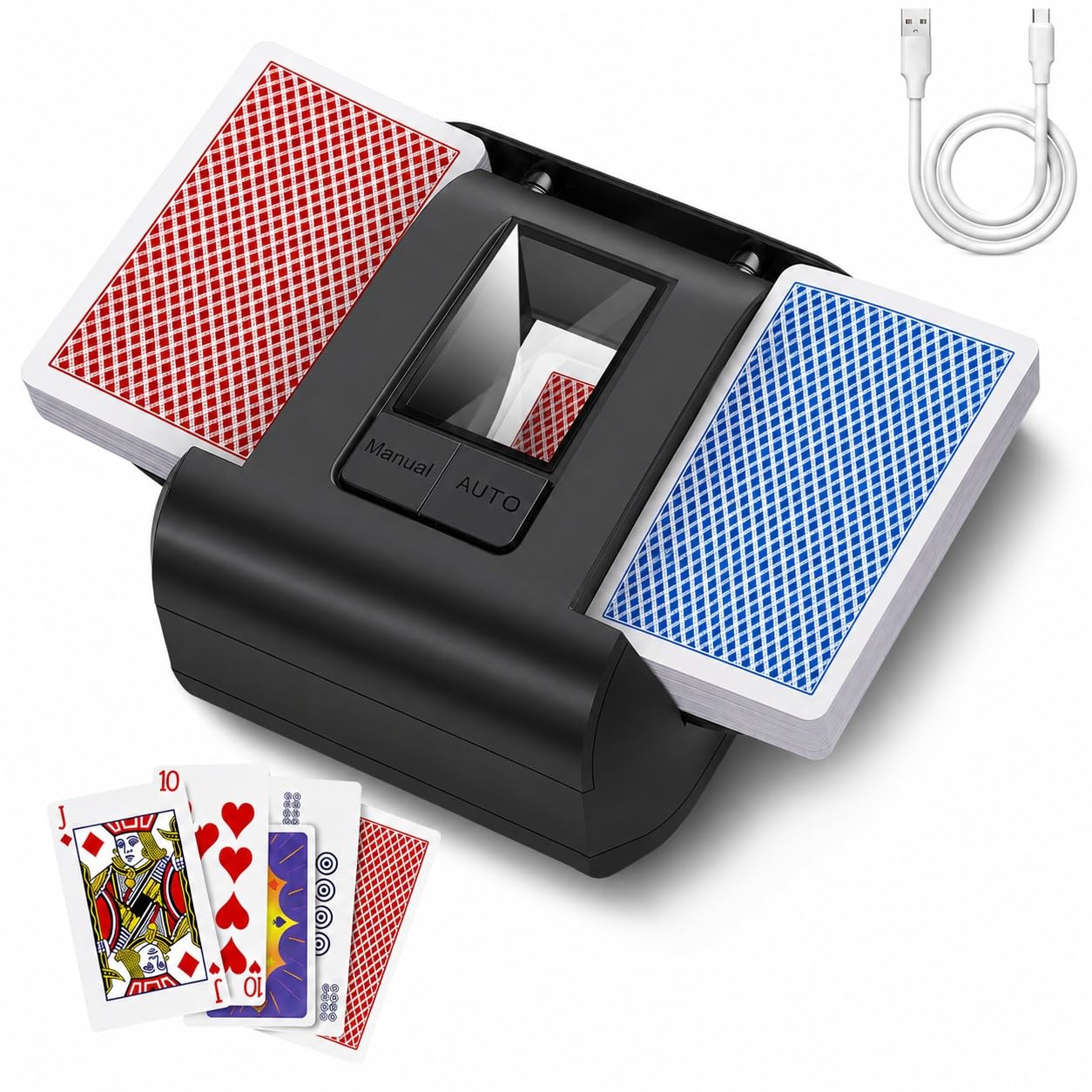LAETENIN Card Shuffler Machine with Adjustable Wings Compact