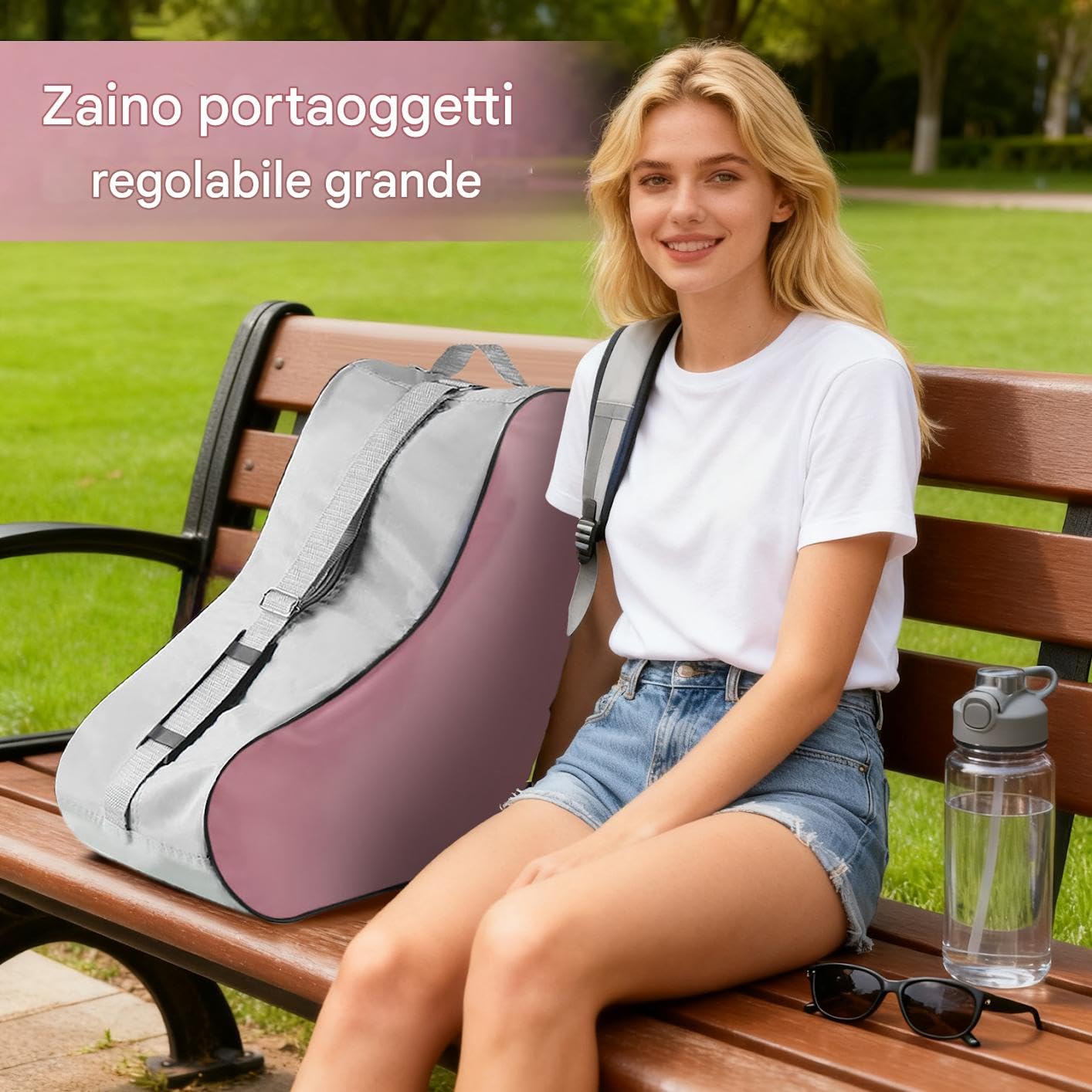 Borsa Per Pattini A Rotelle - Borsa Per Zaino Grande Regolabile | Custodia Per Pattini A Rotelle Con Cerniera, Sportiva Per Scarpe, Bambini, Ragazze, Ragazzi, Donne, Uomini, Ideale Per L'allegri