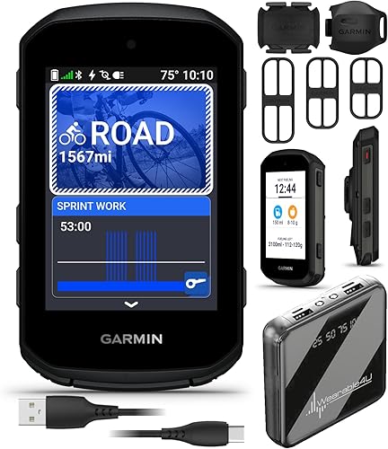 Garmin Edge 550 - Computadora de ciclismo compacta con GPS, pantalla de color vivo de 2.7 pulgadas con paquete Wearable4U PowerBank