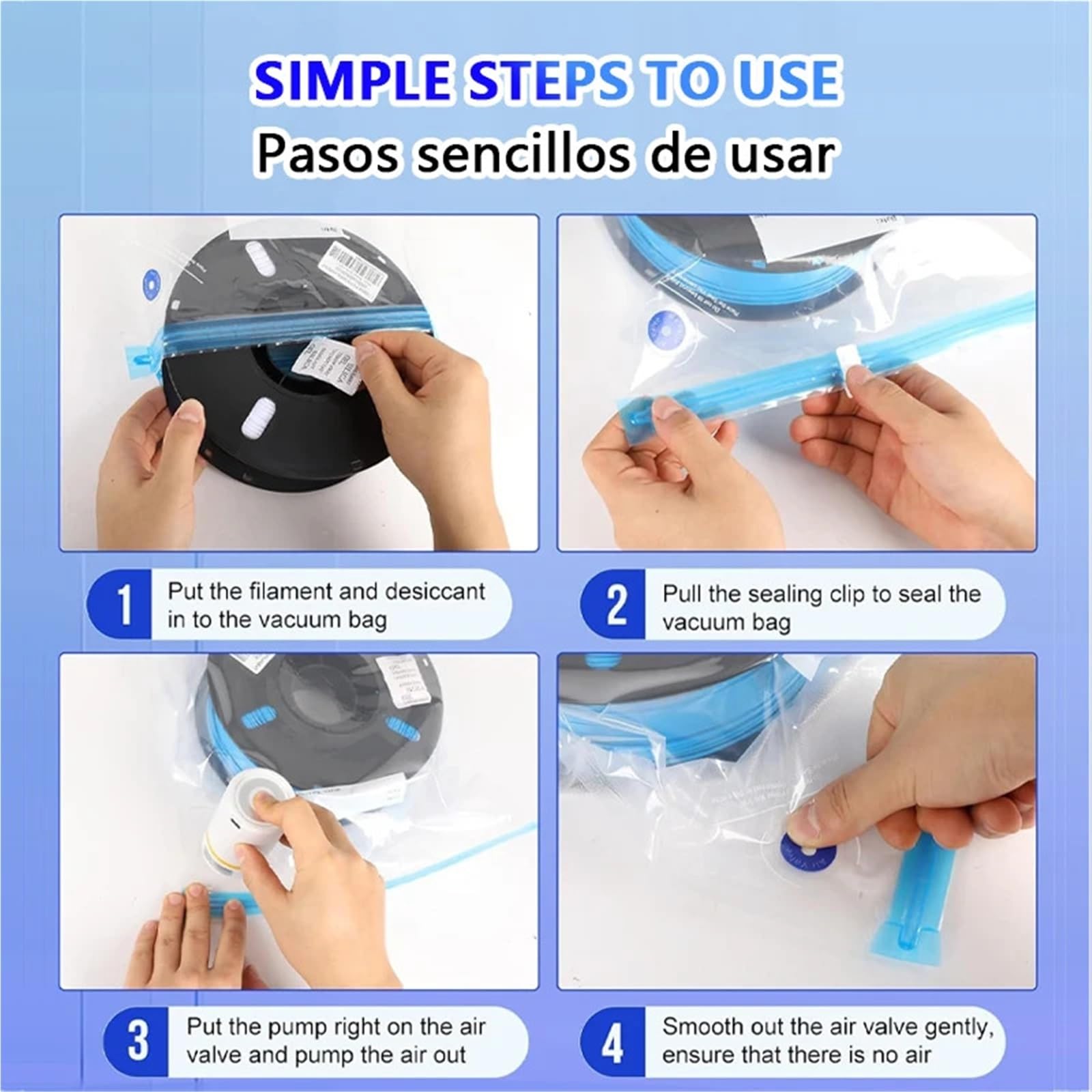 Bolsas vacio Bolsas de almacenamiento al vacío con bomba manual/eléctrica para Equipaje(Only 30 Bags)