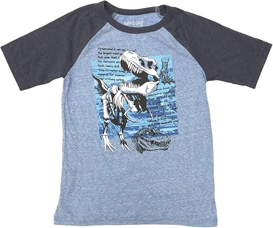 Jumping Beans Boys 2-Tone Blue Short Sleeve Dinosaur T-Rex Tee Shirt T-Shirt