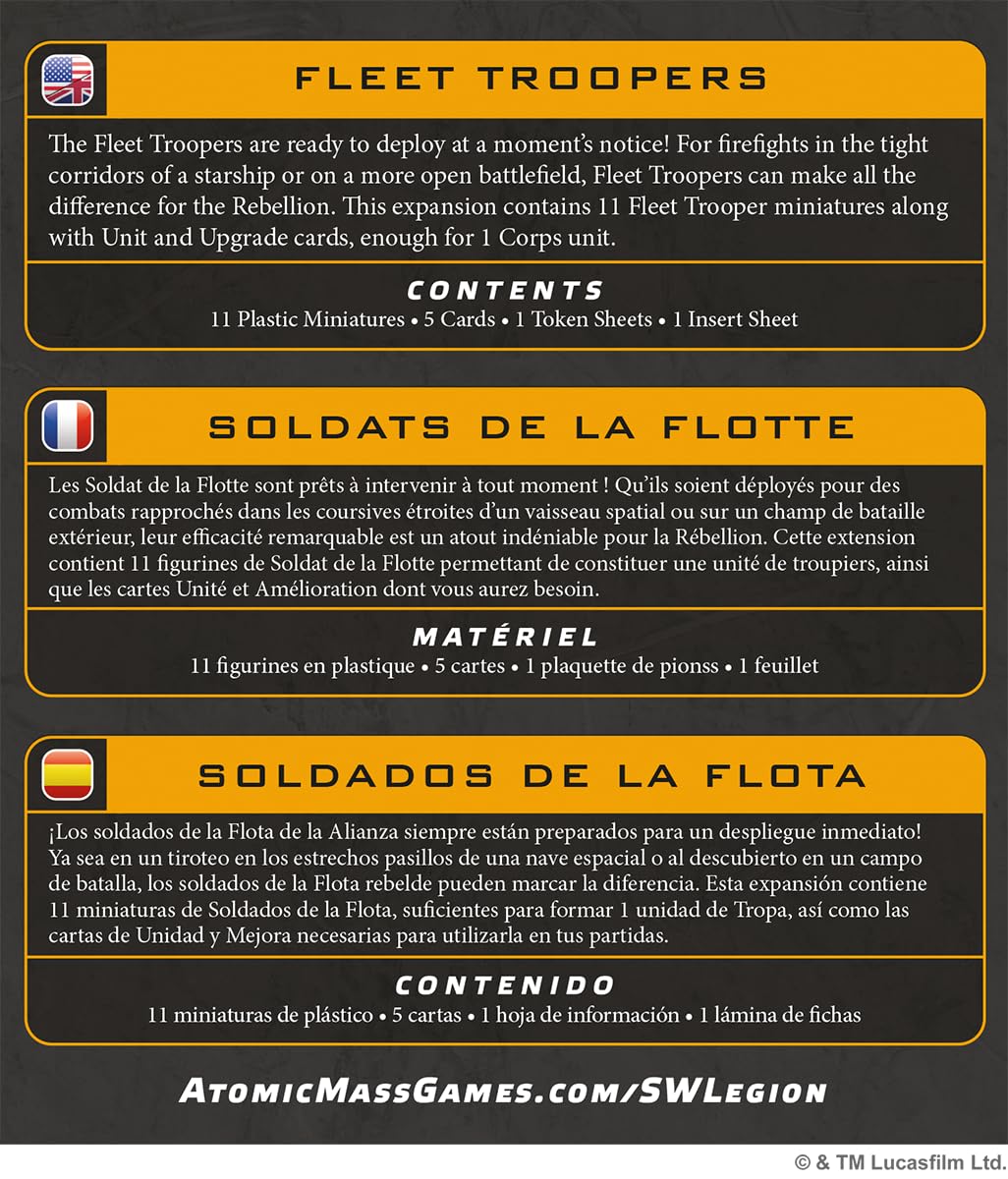 Asmodee Star Wars: Legion - Fleet Troopers Jeu de Figurines à partir de 14 Ans 2 Joueurs Temps de Jeu de 90 Minutes