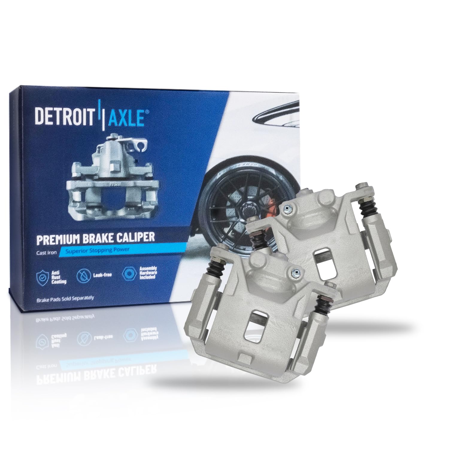 Detroit Axle - Front 2pc Brake Calipers for 18-22 Nissan Kicks, 20-22 Versa