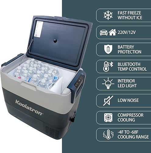 Miniatura 3 de Koolatron Refrigerador portátil – Nevera/congelador inteligente eléctrico para automóvil, campamento, viajes, refrigerador de 12 V de cara dura para