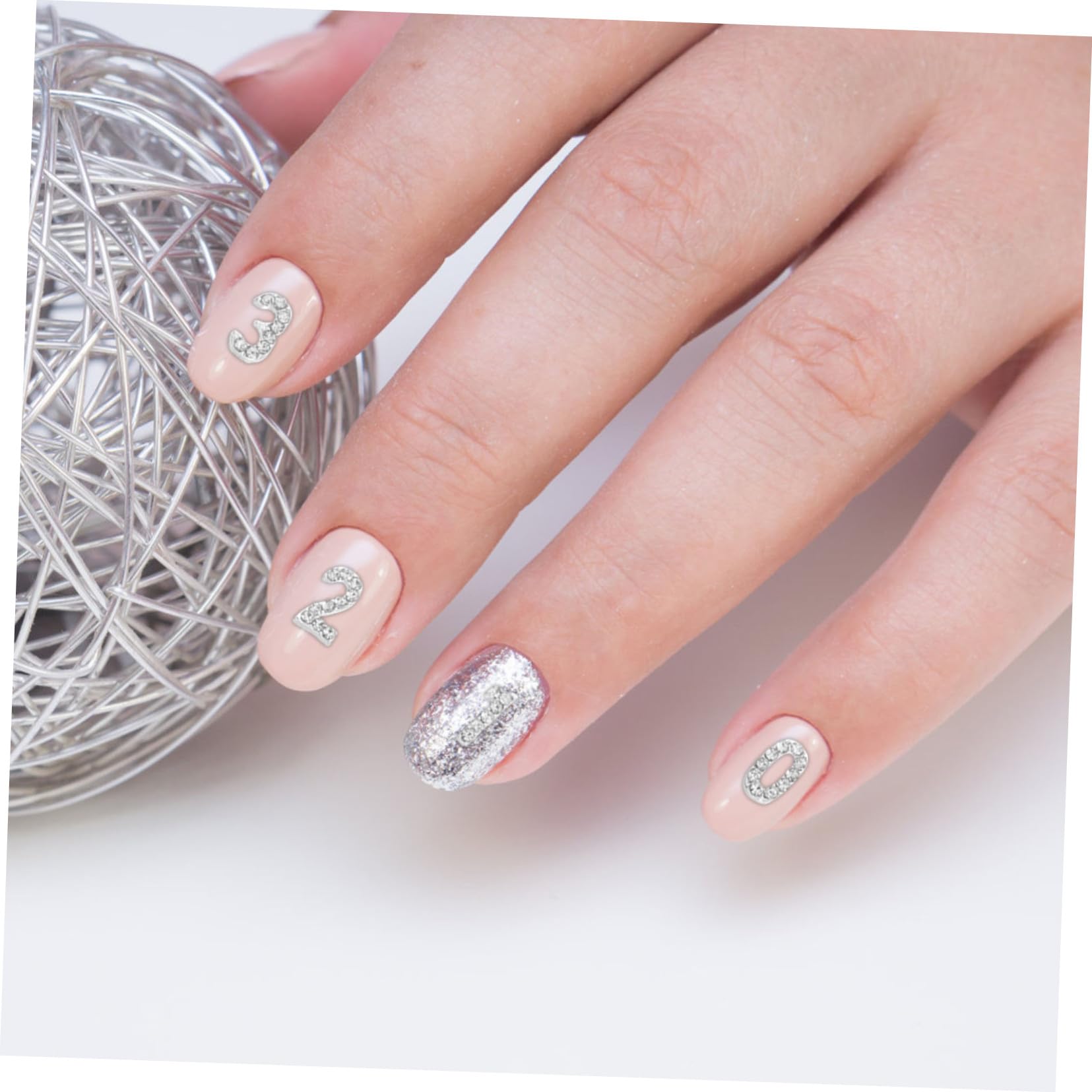 100pezzi Ciondoli Numerici Unghie Decorazioni Strass per Manicure Gioielli Abbellimenti Nail Art Lucidi