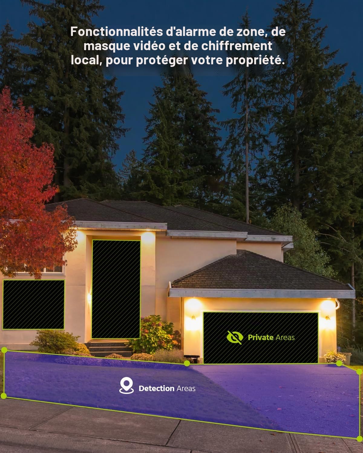 SANNCE Système de Caméras de Surveillance 8CH POE CCTV, Enregistreur Vidéo Réseau 5MP POE 8 Canaux avec 4 Caméras de Sécurité Extérieures IP 3MP pour la Maison et Disque Dur 1 To pour l'Enregistrement