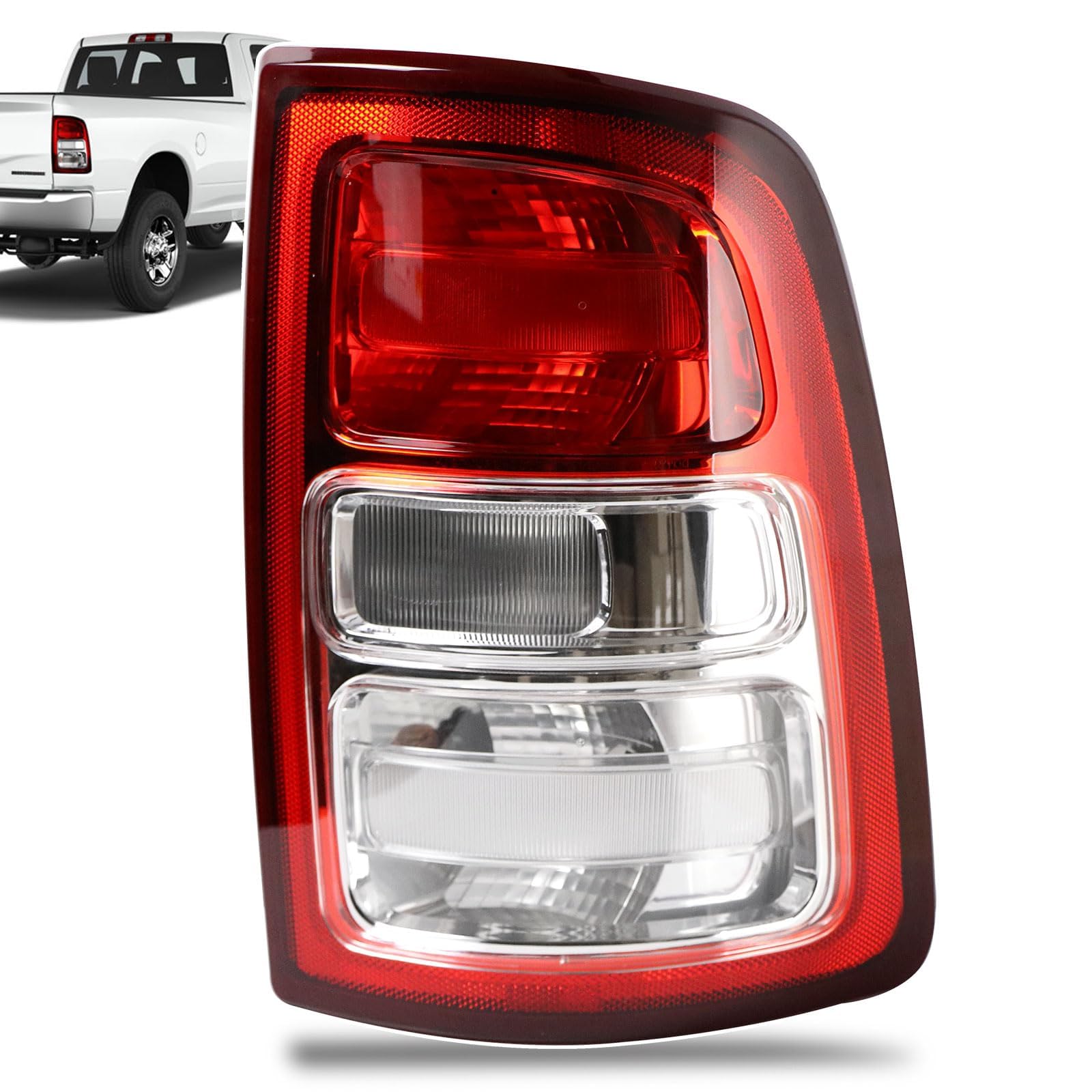 Photo 1 of Lathsy Tail Lights Red Bezel Compatible With 2019-2023 Dodge Ram 2500 Right Passenger Side Replace:68361714AD