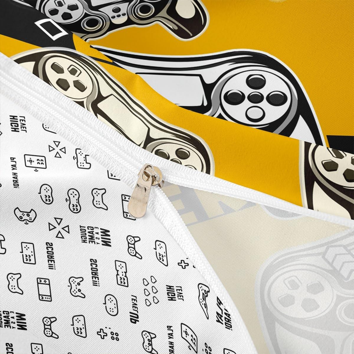 Erosebridal Gamer Duvet Cover for Boys Girls Kids Teens,Video Game Bedding Set Twin Size,Gaming Comforter Cover Gamer Room Decor,Orange Black Gamepad Controller Bed Set 1 Duvet Cover & 1 Pillowcase