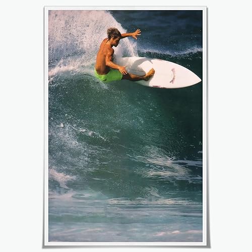 Póster de surf vintage de 1990, estampado retro del océano, hawaiano, verano, playa, periódico, arte de pared, decoración estética de habitación