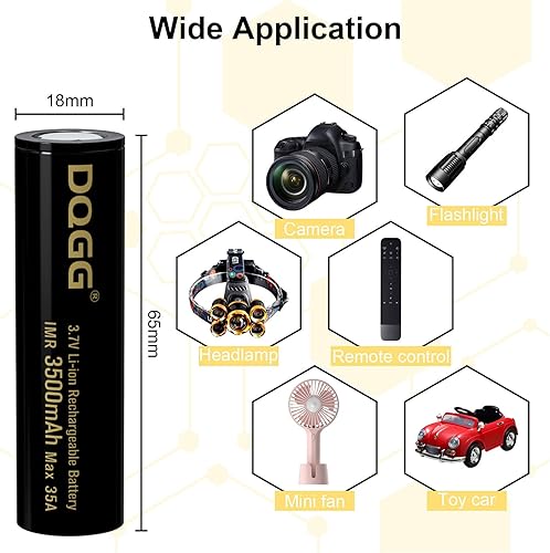 Miniatura 3 de Batería recargable 18650 3.7v baterías de iones de litio 3500mah de alta capacidad de larga duración para linterna, faro y control remoto