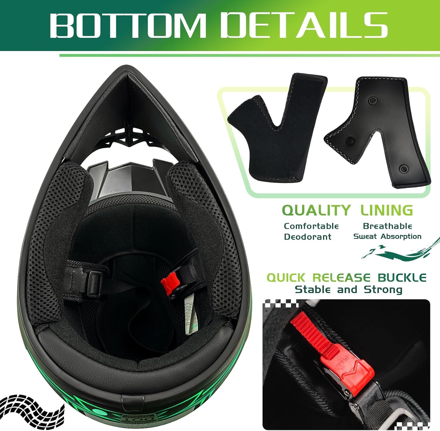 Casco Integral de Motocross para Jóvenes con Gafas Mascarilla Guantes, Cara Completa MTB Enduro Karting Casco de Moto, Unisexo BMX Carreras Quad Dirt Bike Chocar Casco G S