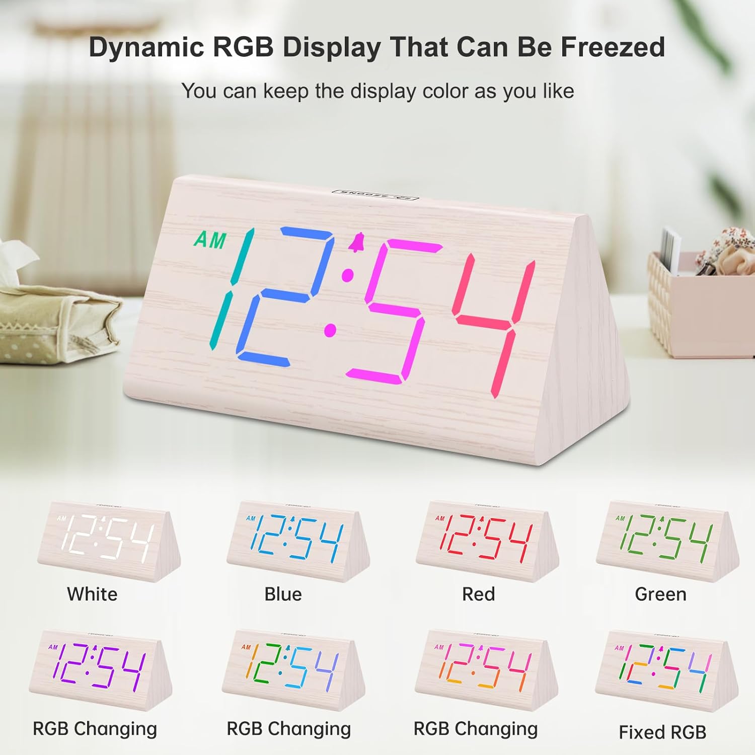 Rise and Shine with the DreamSky Wooden Digital Alarm Clock: A Must-Have for Heavy Sleepers!