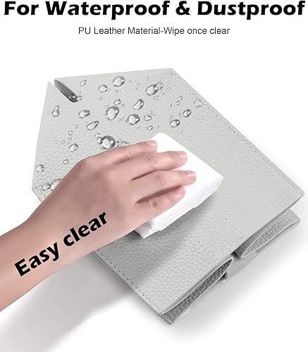 Miniatura 6 de Tclouda Funda para caja de pañuelos de cuero PU, portapañuelos cuadrado moderno simple de color sólido, ideal para baños, oficina, automóvil, tienda