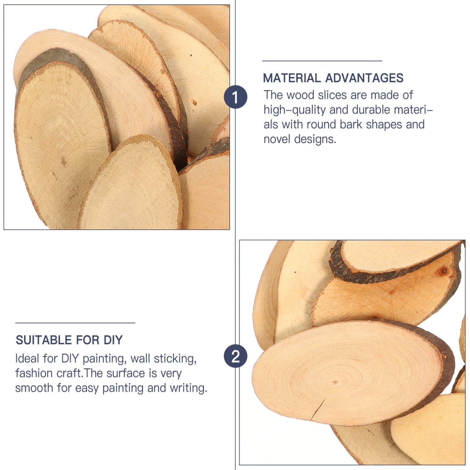 Abaodam Holzscheiben Aus Kiefernholz Mit Rinde Oval Für Bastelzubehör Und Dekorationen Naturmaterial Für Kreative Projekte