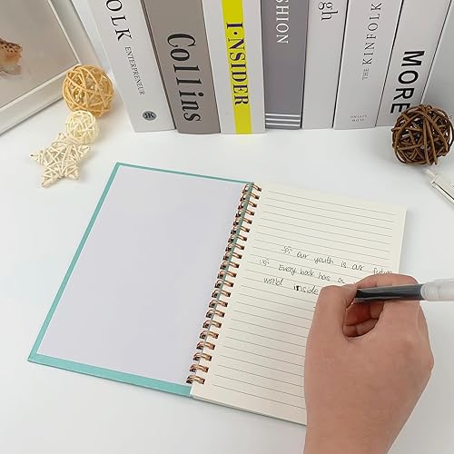 Miniatura 5 de Paquete de 2 cuadernos de tapa dura con renglones universitarios en espiral, bloc de notas y cuaderno de bocetos para estudiantes, oficina y diario