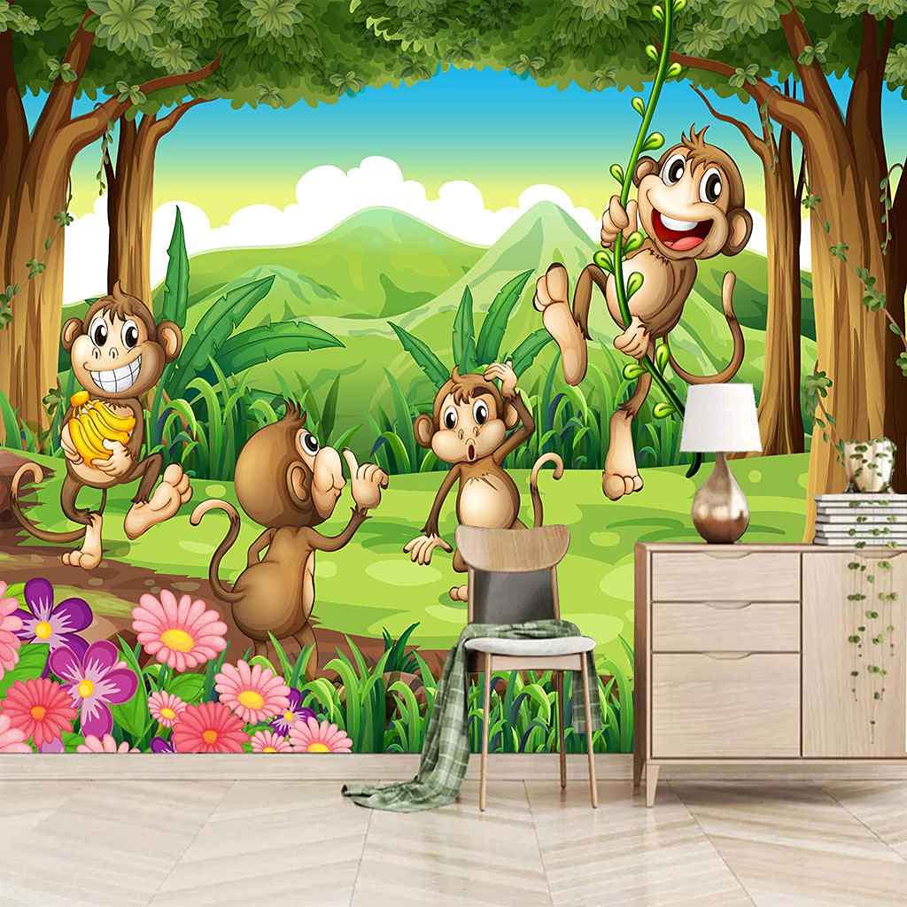Poster géant mural personnalisé en toile premium 3D forêt sauvage