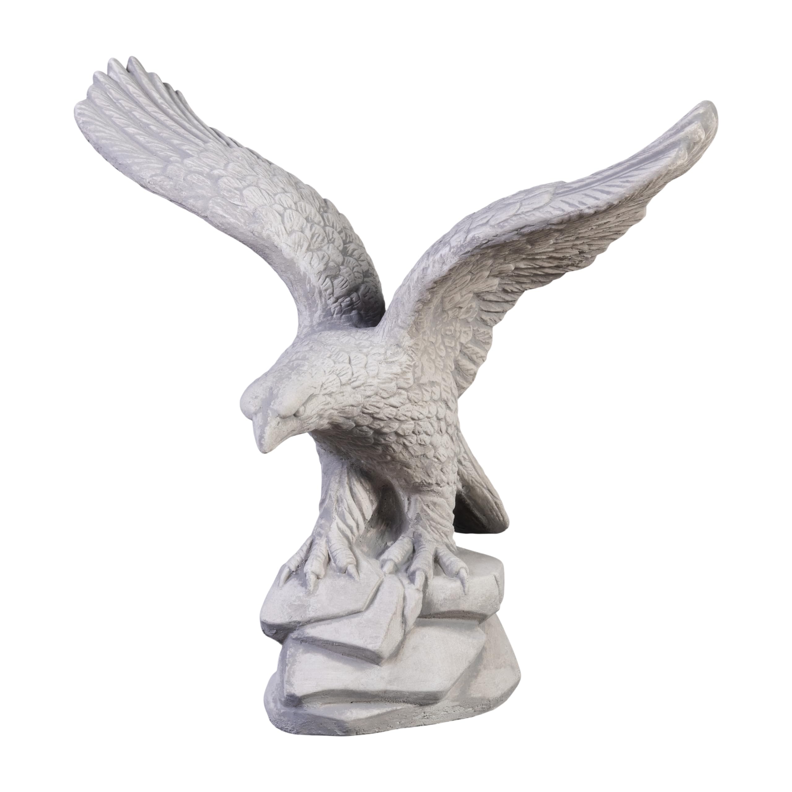 gartendekoparadies.de Bird eagle, stone figure, H. 32 cm, 5 kg, gray, frost-proof made of cast stone for outdoor use