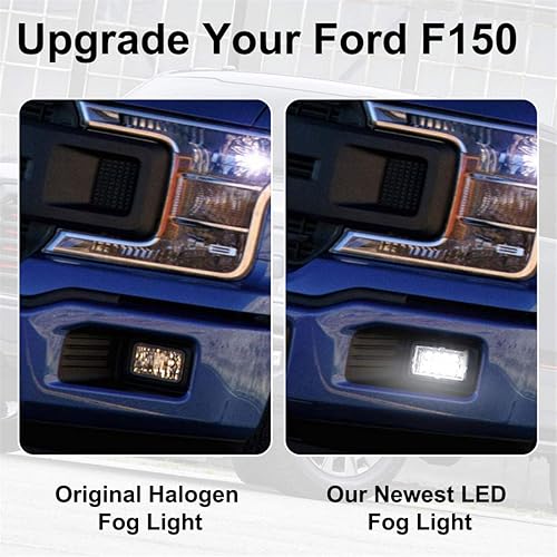 Miniatura 2 de Kiwi Master Faros antiniebla F150 mejorados para Ford F-150 2015-2020  Kit de montaje de luces antiniebla LED de 4 pulgadas, juego de lámparas de