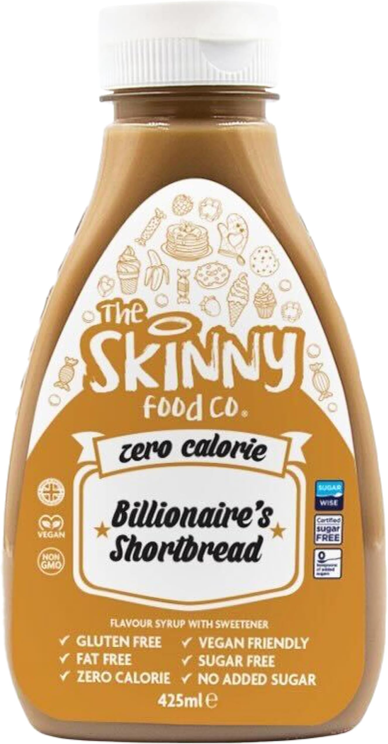 Billionaire Shortbread Flavour Zero Calorie Sugar Free Skinny Syrup - 425ml