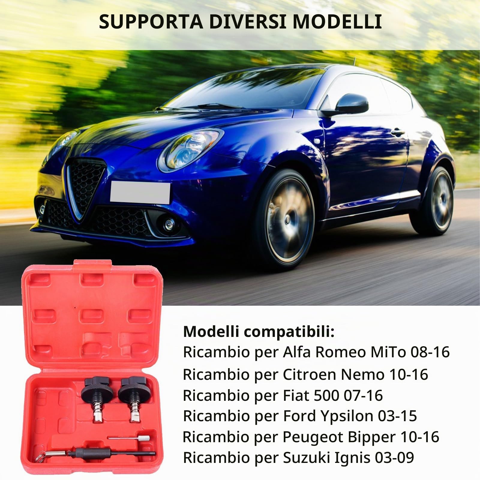 4 Pezzi Motore Diesel Timing Kit di bloccaggio, Motore Diesel Set Fasatura Bloccaggio per Alfa Romeo Fiat Ford Lancia Suzuki Opel, Kit Messa in Fase Fiat 1.3 Multijet (Rosso