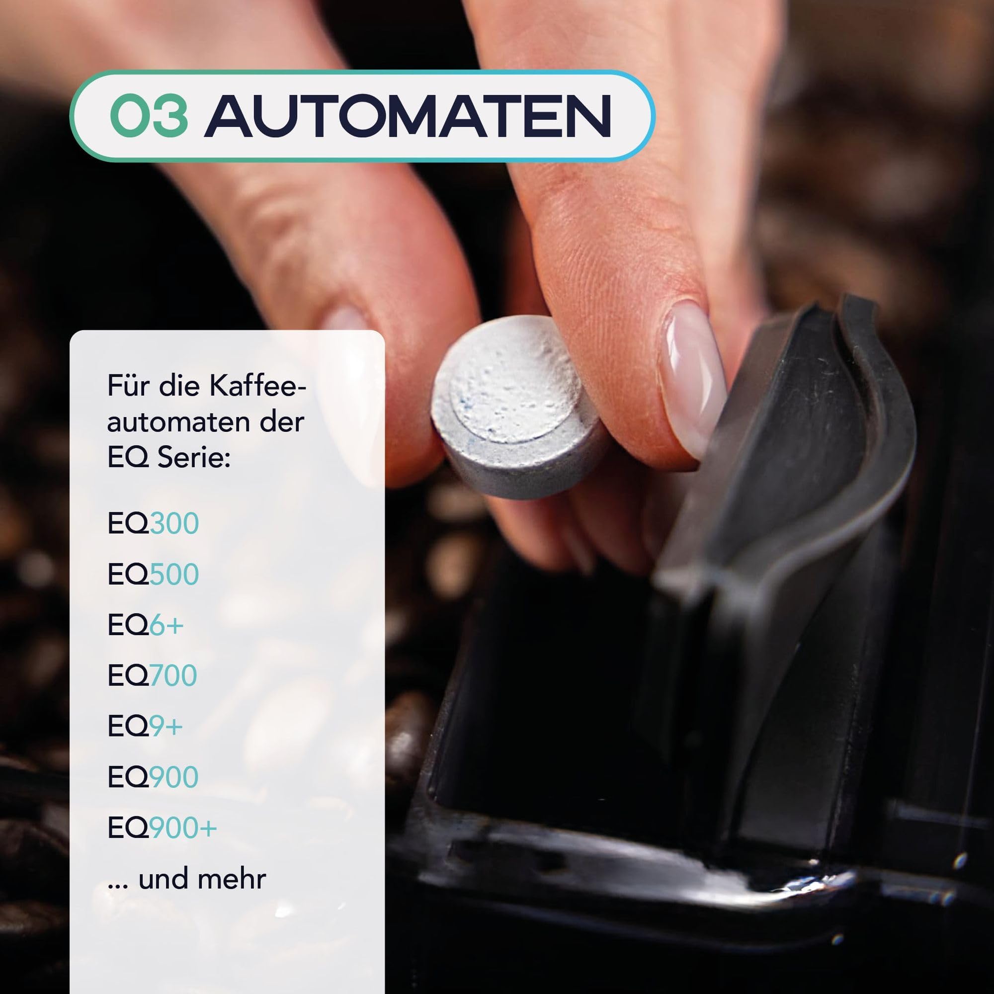 Pflegeset für Siemens: Reinigungstabletten (1x 10 St.), Entkalkungstabletten (3x 3 Stk.), Wasserfilter-Alternative (3 Stk.) und Reinigungsbürste, geeignet für Siemens EQ Kaffeevollautomaten