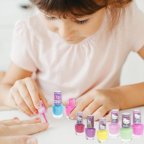 Miniatura 4 de Townley Girl Hello Kitty - Juego de 8 esmaltes de uñas, a base de agua, no tóxico, juego despegable para niñas y niños a partir de 3 años, perfecto