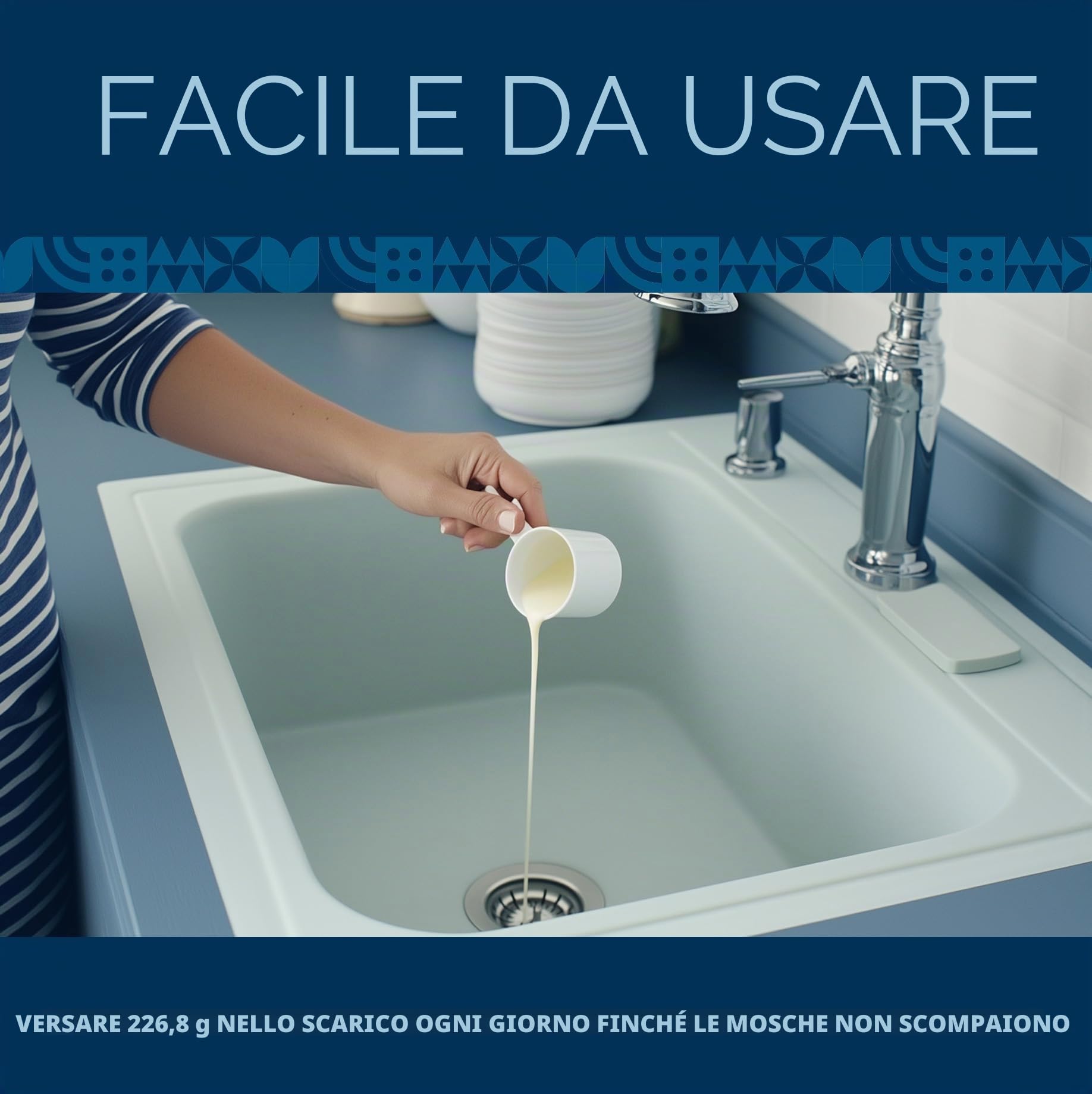 Trattamento per lo scarico della mosca della frutta, elimina moscerini, mosche e altro ancora, funziona in tutti gli scarichi, 3,5 l