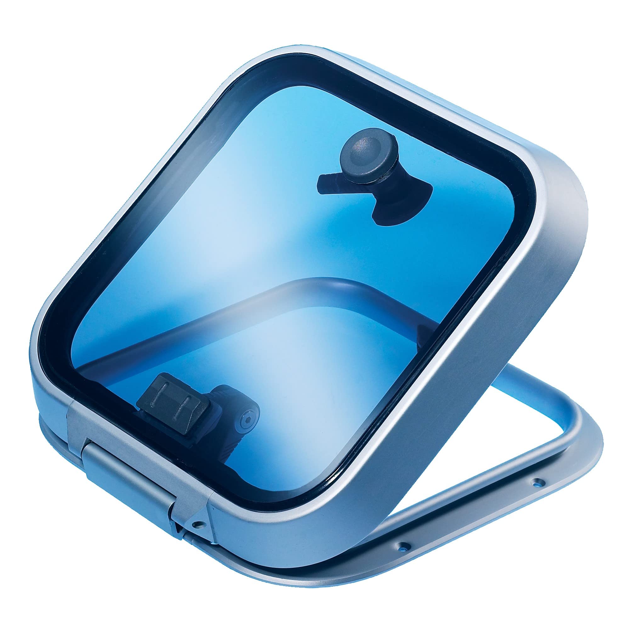 Photo 1 of Lewmar Flange Base Ocean Boat Hatch - Size 60, Corrosion-Resistant Anodized Aluminum Frame, CE-Certified, Acrylic Lens, Friction Levers Open in All Positions Up to 90 Degrees