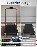 Walking Pad Treadmill with Handle Bar and Adjustable Incline, Compact Portable Treadmills for Home Office, 2.5HP Quiet Anti-Slip Under Desk Treadmills, 0.6-3.8 MPH Remote Speed Control