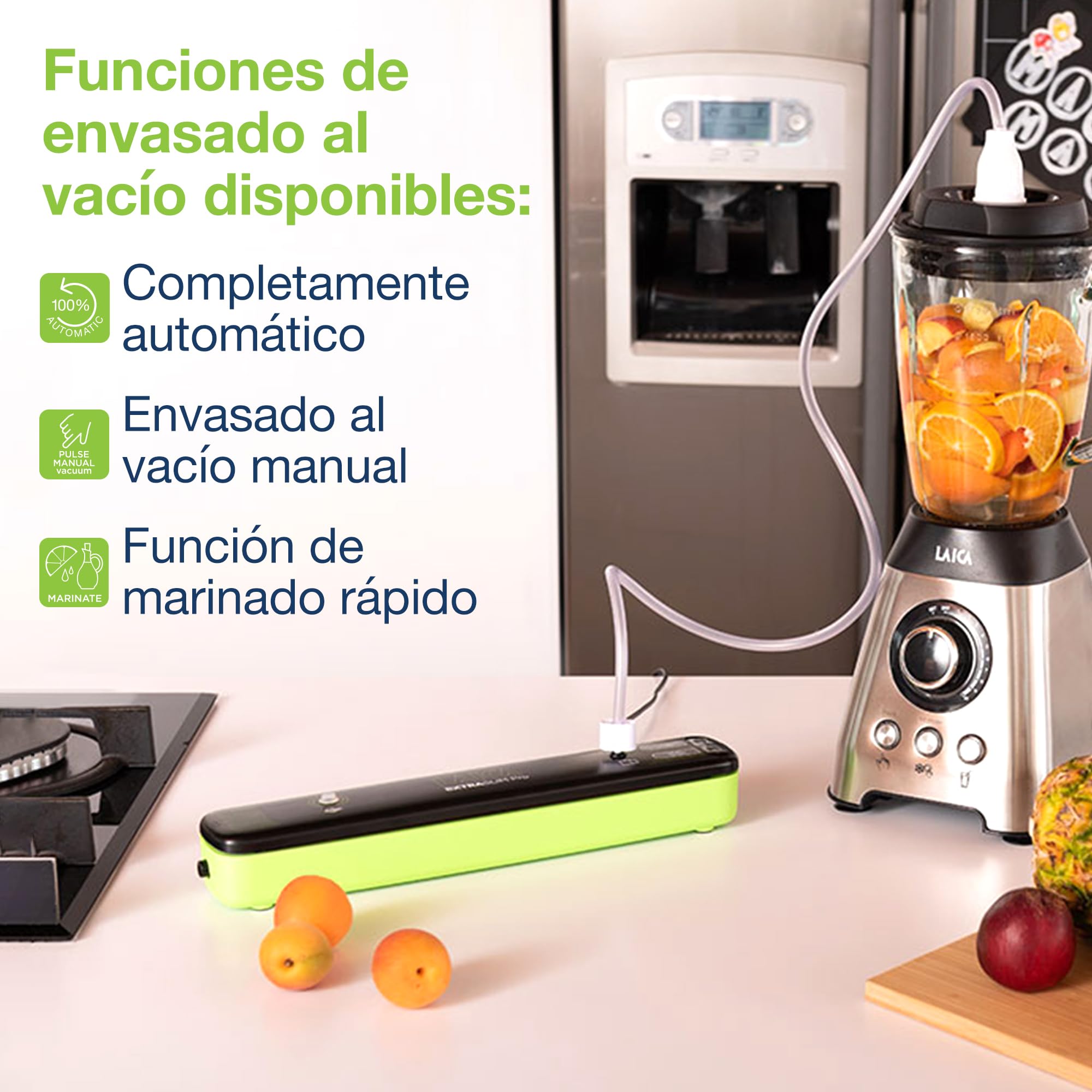 Maquina envasadora de alimentos al vacío, termoselladora de bolsas al vacío LAICA, mantiene los alimentos frescos durante cinco veces más tiempo, diseño compacto que facilita su almacenamiento