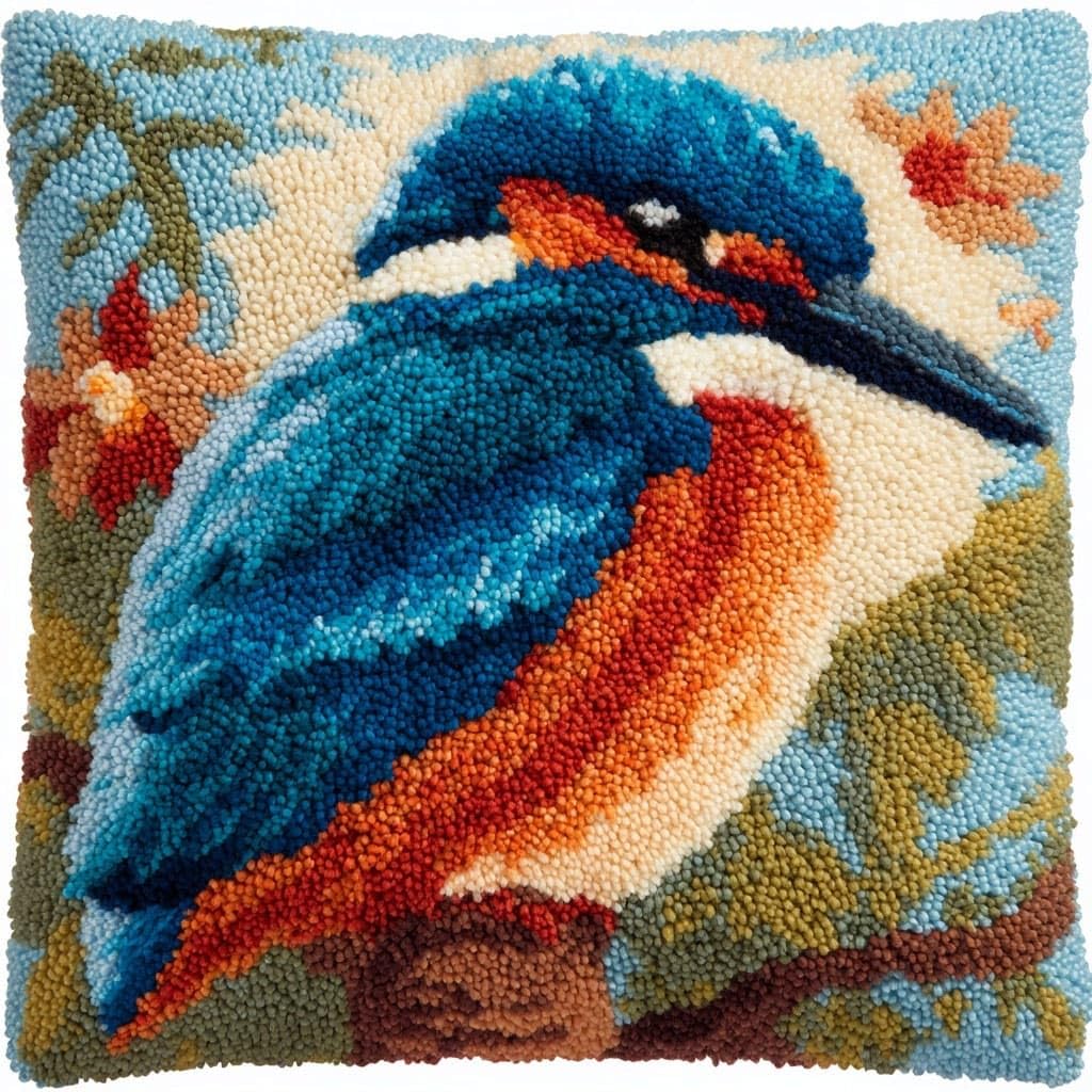 Henypt DIY Latch Hook Cushion Kits Bird