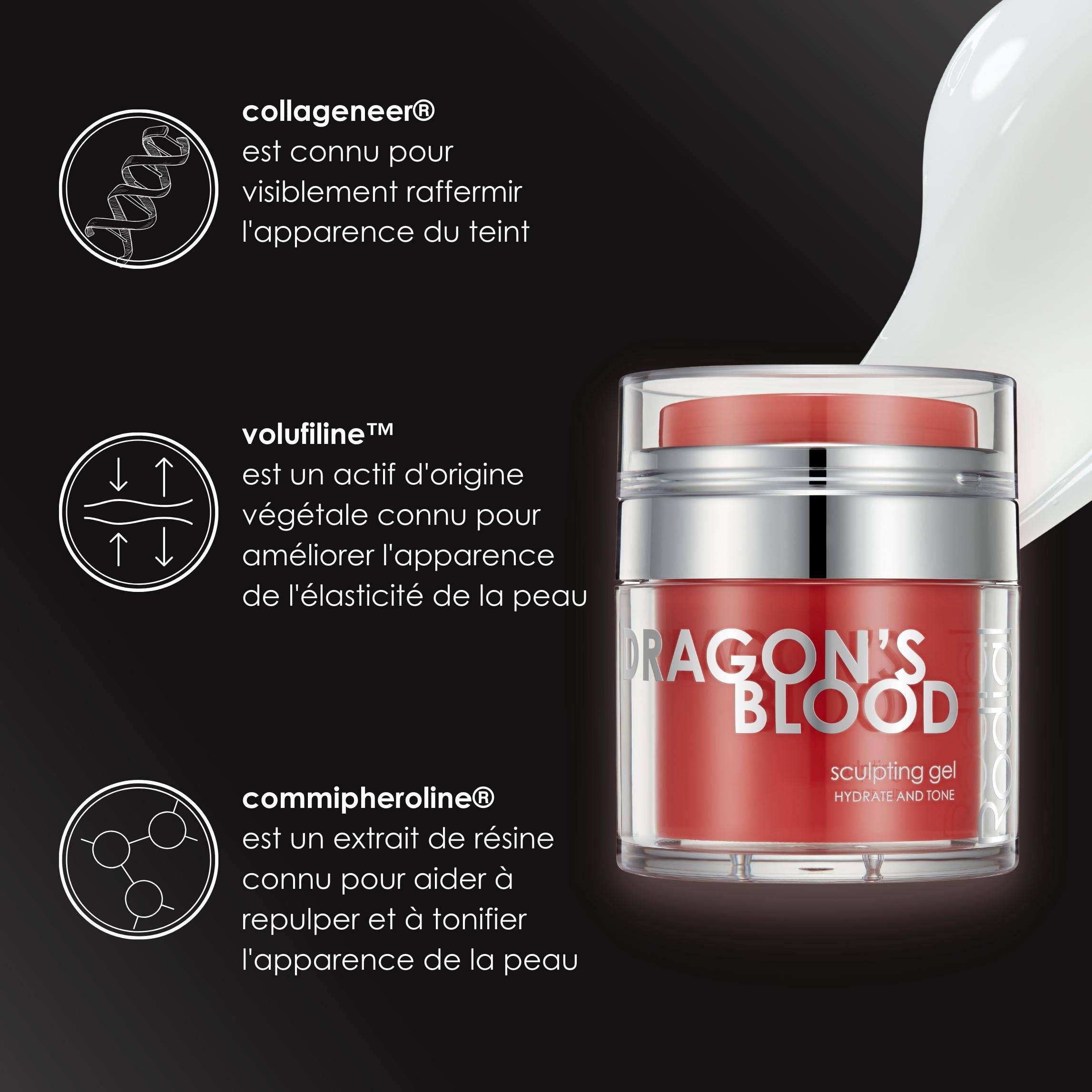 Rodial Dragon's Blood Sculpting Gel 50 ml - Crème Visage Rajeunissante et Ultra-Hydratante - Formule Gel/Crème Rafraîchissante - Formule Collagène Triple Action pour une Peau plus Ferme et plus Lisse