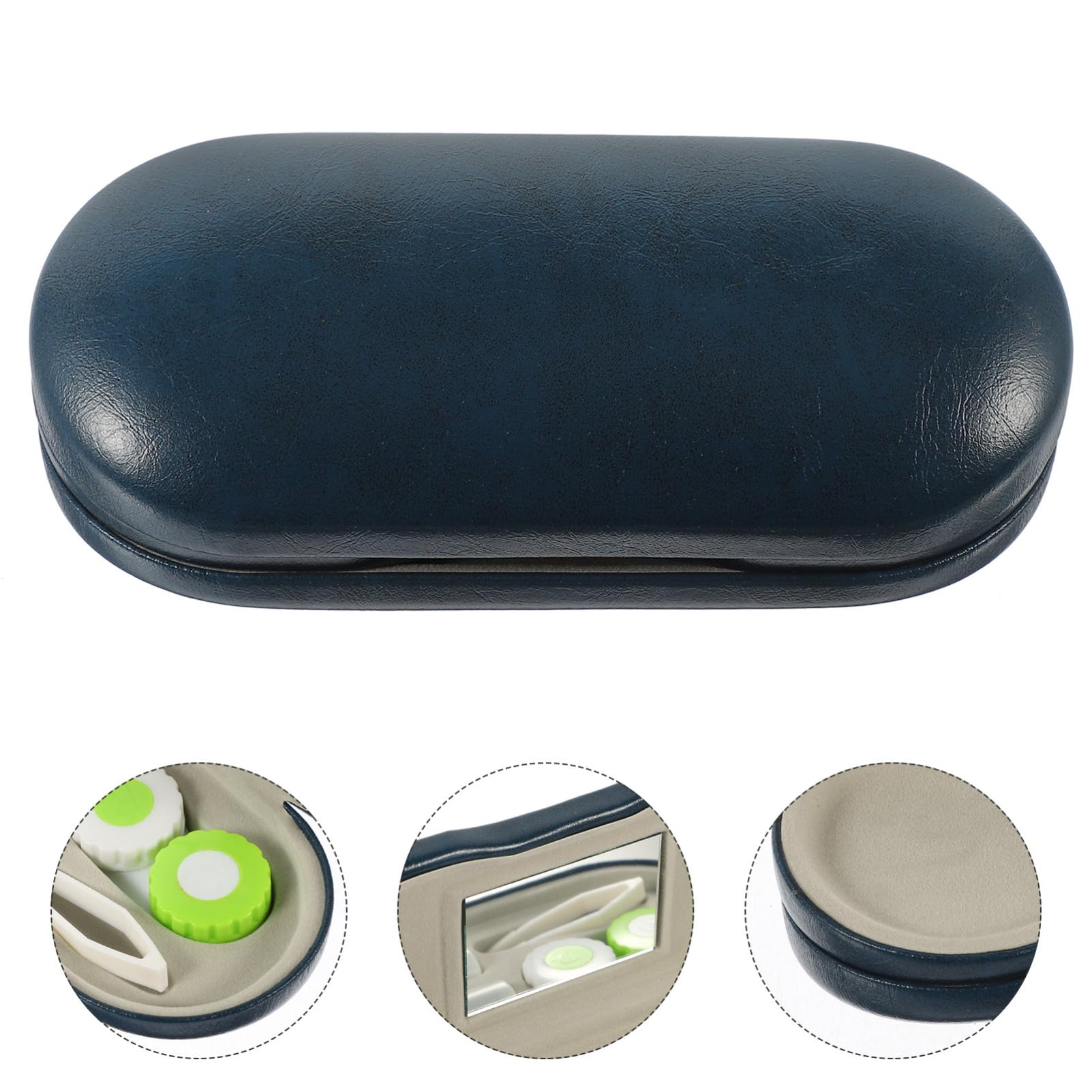5 Juegos Estuche de Gafas Multifuncional Portátil con Espejo Caja Doble para Gafas y Lentes de Contacto para y Uso Diario