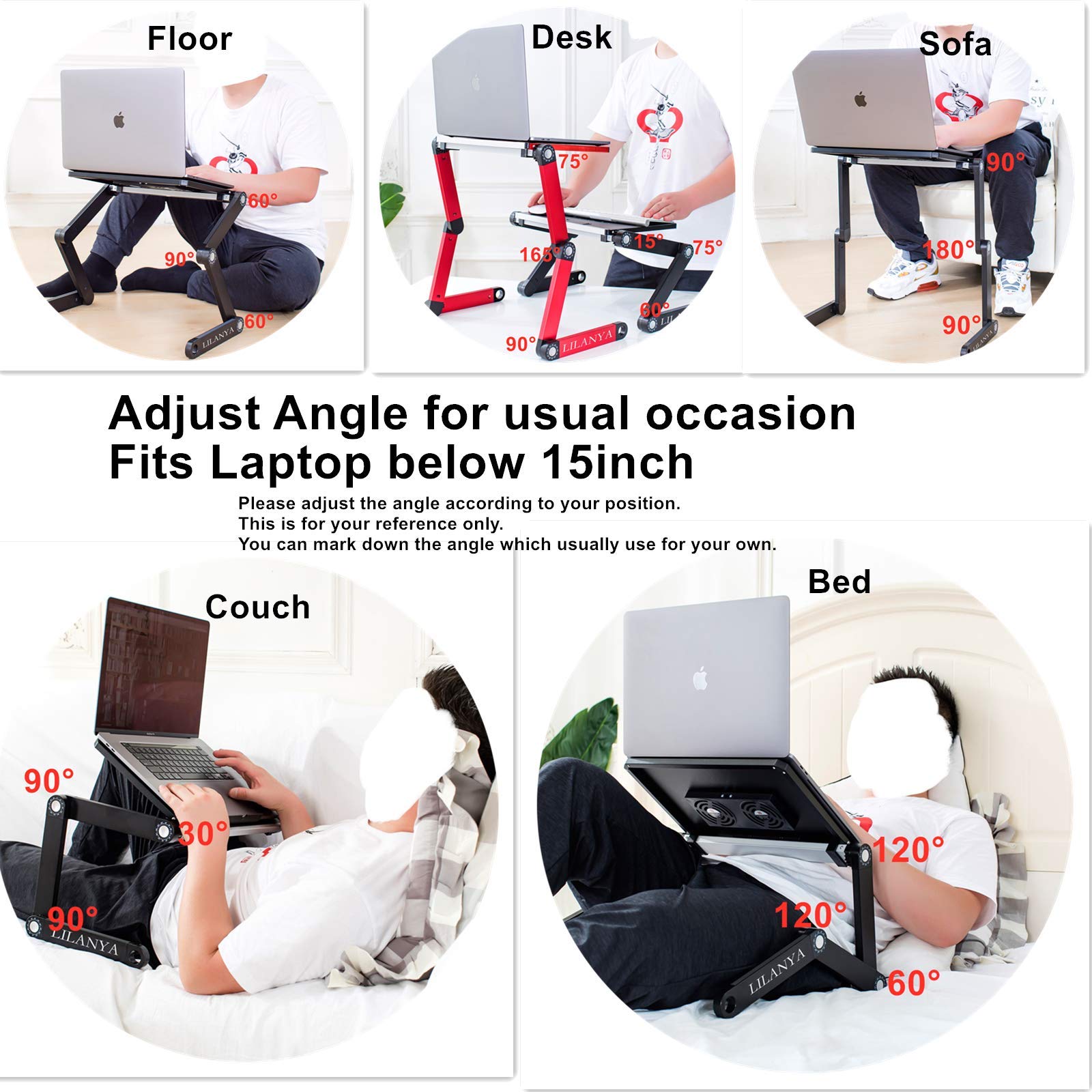 Supporto Per Computer Portatile In Alluminio, 8 Livelli, Anti-mal Di Schiena (ergonomico), Per Casa E Ufficio - Foto 6