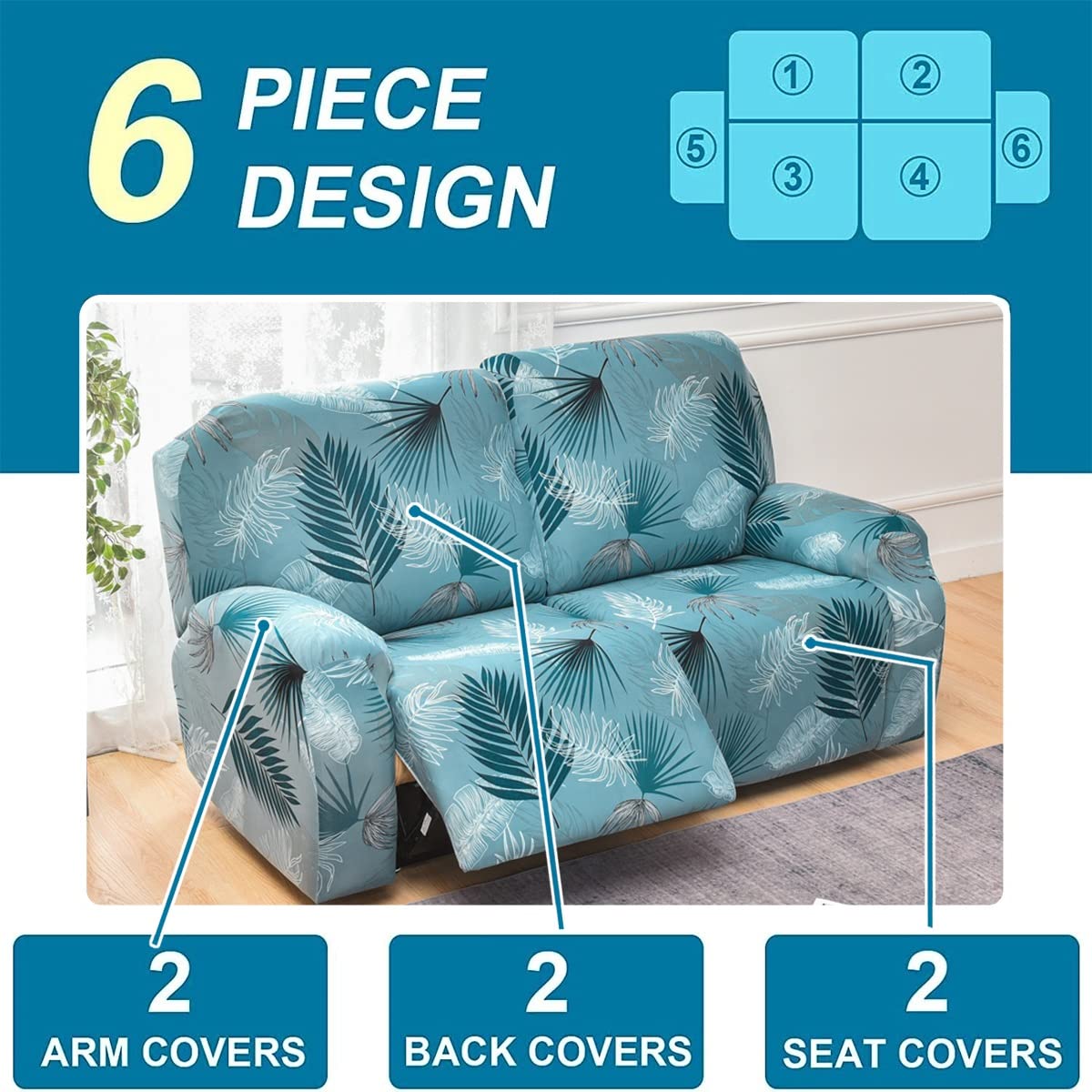 1/2/3 Places Housse de Fauteuil Relax Extensible, Housse de Fauteuil Relax Inclinable Electrique, Couverture de Chaise Canapé Relax avec Poche,Protecteur pour Fauteuil Inclinable ( Color : #25 , Size