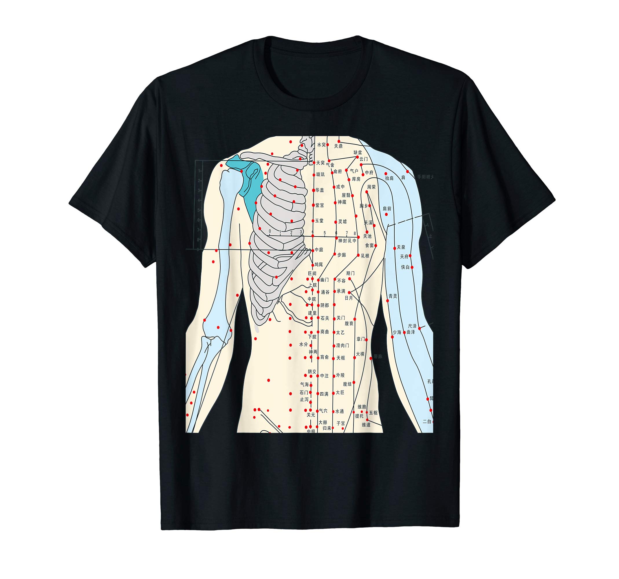NeoTshirtAcupuncture T-Shirt Chinese Medicine Healing Meridian 2 Side