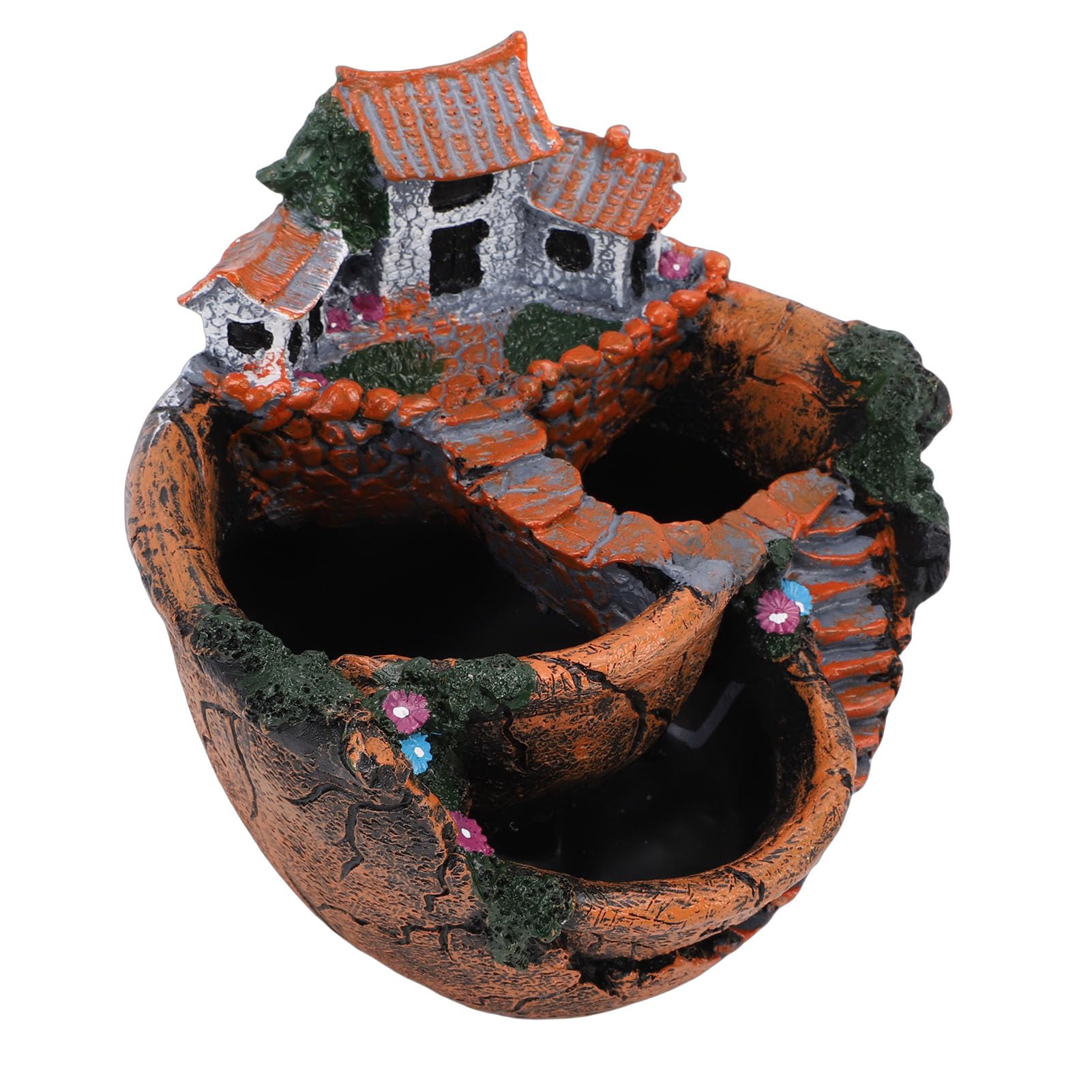 Feengarten-Pflanzgefäß, Miniatur-Landschafts-Hängeharz-Pflanzgefäß für Sukkulenten mit Gemütlichem Cottage-Design, für Heimbüro-Balkondekoration