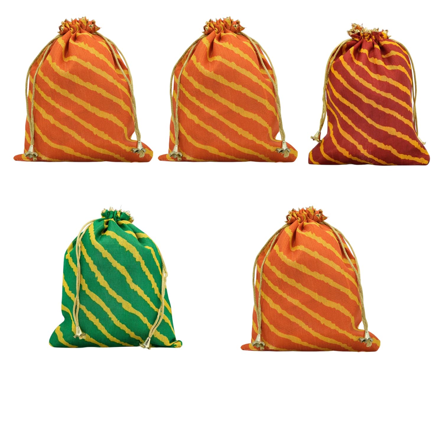 (Assorted - Random Color)Potli Bag Traditional Drawstring Pouch Handbag | Lightweight Fabric Potli Purse for Wedding, Festive, Party, Return Gift, Jewelry & Mobile Storage (9x7 Inches)-image-45