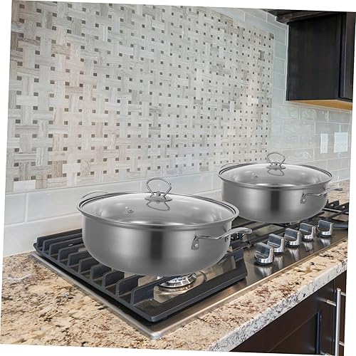 Miniatura 3 de HEMOTON Olla de sopa de acero inoxidable Hotpot con divisores Estufas de sartén de barbacoa Asado Wok Hotpot Olla de cocina coreana Olla de cocción